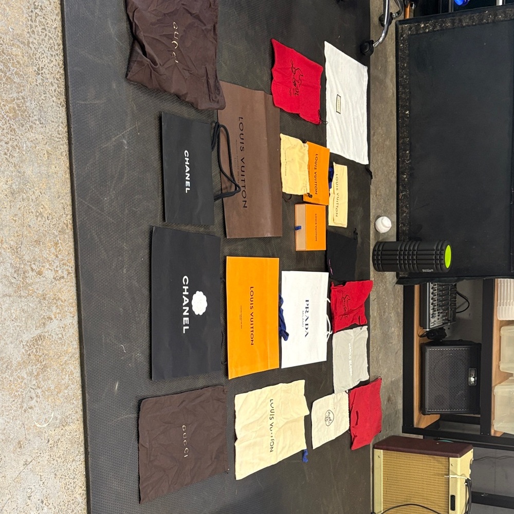 Louis Vuitton Brown and Orange Dust Bags
